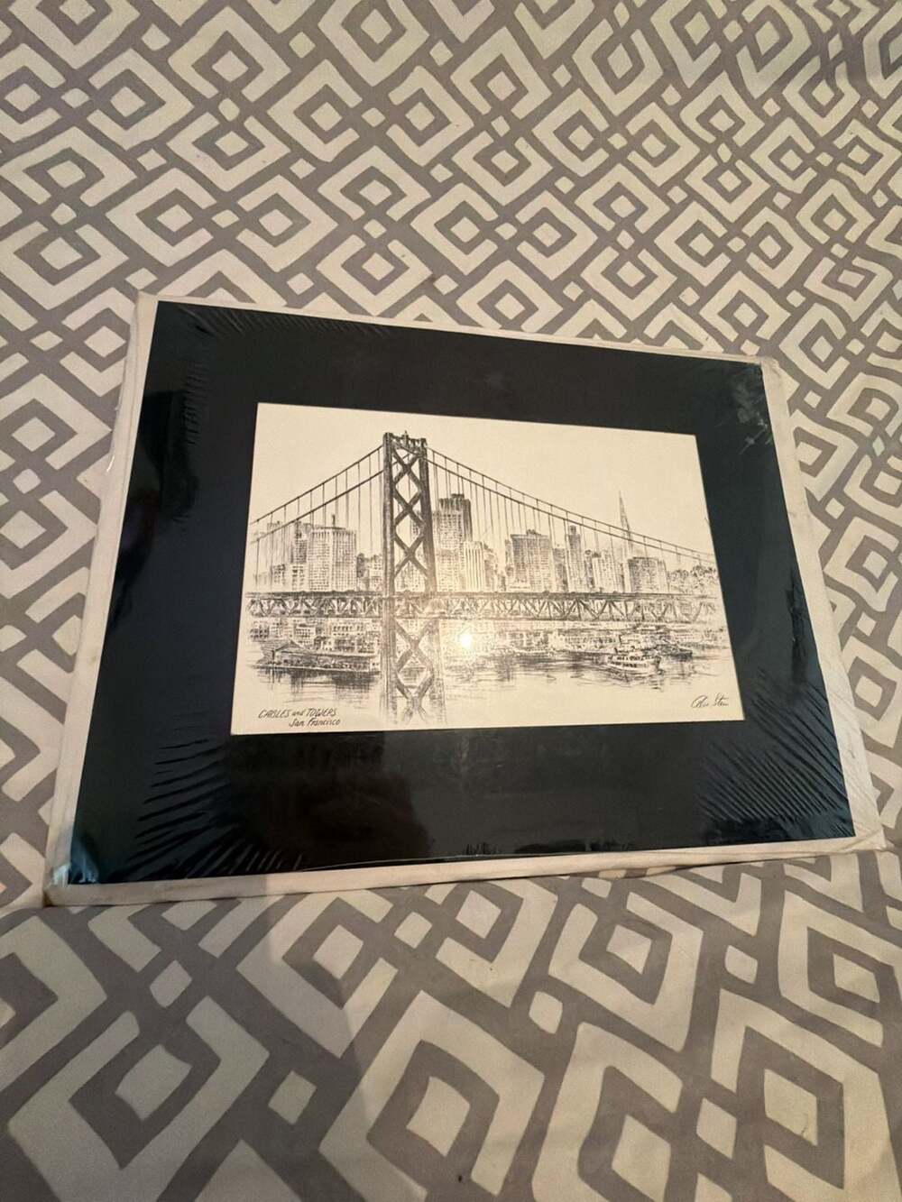 Alec Stern Cables and Towers San Francisco Etching Print